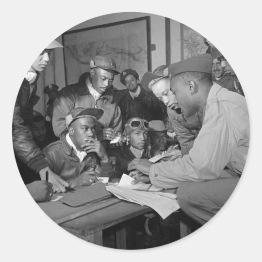 Tuskegee Airmen 332nd Fighter Group Pilots Classic Round Sticker