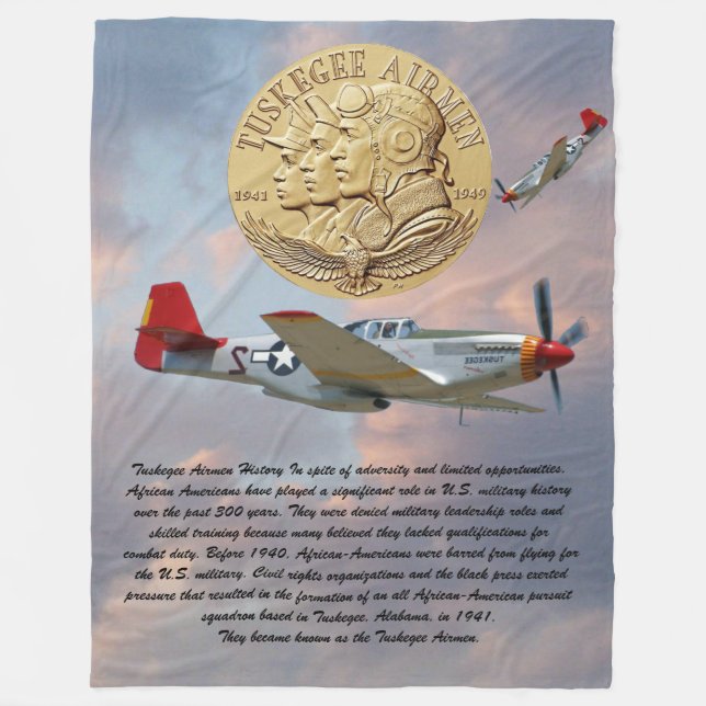 Tuskegee Airmen COIN   Fleece Blanket (Front)