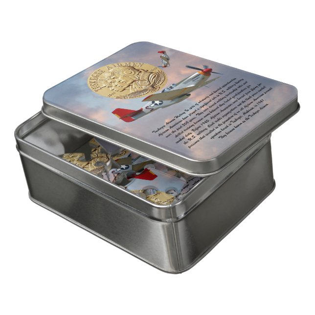 Tuskegee Airmen Coin  Jigsaw Puzzle (Lid Open)