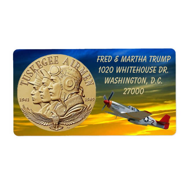 TUSKEGEE AIRMEN COIN LABEL (Front)