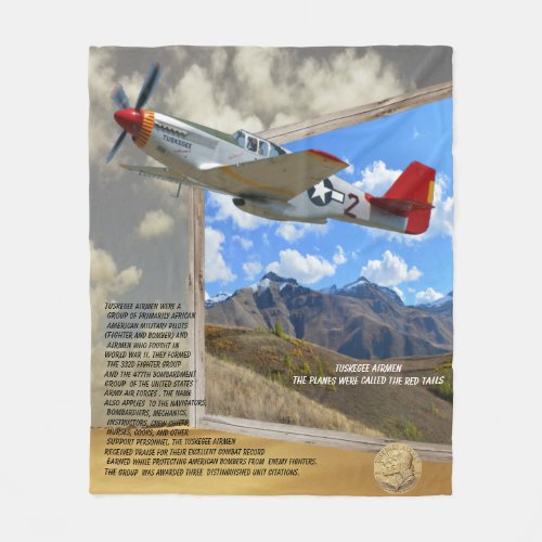 TUSKEGEE Airmen FLYING OUT OF PICTURE  Fleece Blanket