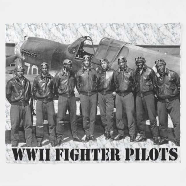 TUSKEGEE AIRMEN (The RED TAILS) Fleece Blanket (Front (Horizontal))