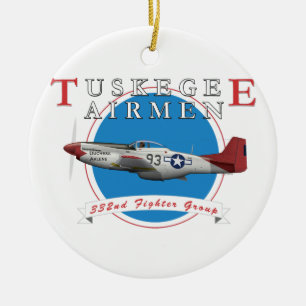 Tuskegee Red Tails Ceramic Ornament