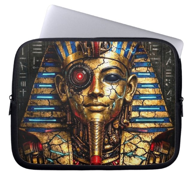 Tutankhamun 2.0: The Cyber King Laptop Sleeve (Front)