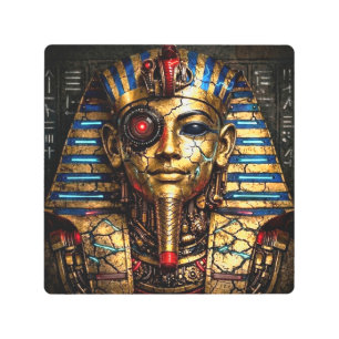 Tutankhamun 2.0: The Cyber King Metal Print