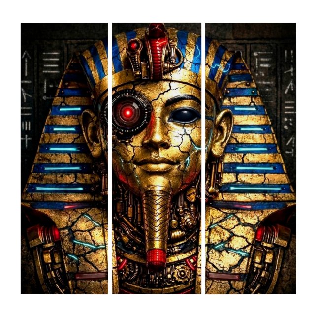 Tutankhamun 2.0: The Cyber King Triptych (Front)