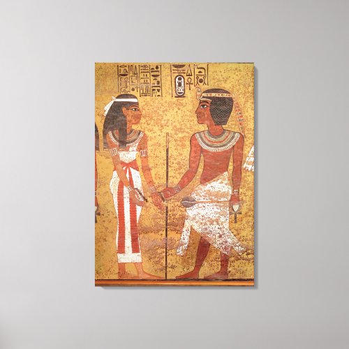 Tutankhamun  and his wife Ankhesenamun Canvas Print