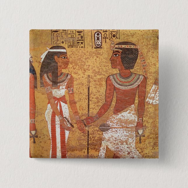 Tutankhamun  and his wife, Ankhesenamun Pinback Button (Front)