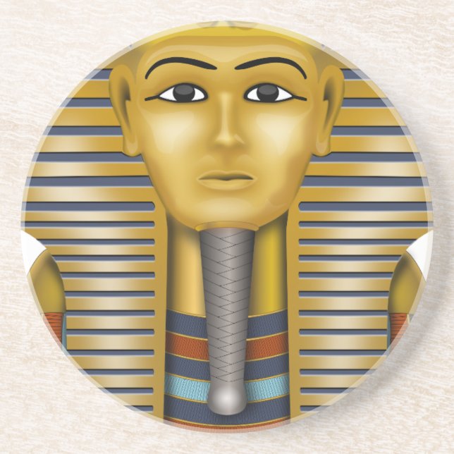 Tutankhamun Egyptian Mask Drink Coaster (Front)