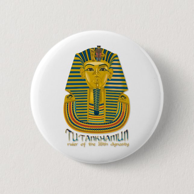 Tutankhamun mummy, the ancient King Tut of Egypt Button (Front)