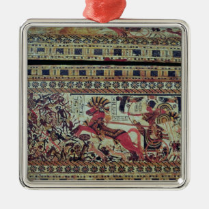 Tutankhamun on his chariot attacking Africans Metal Ornament