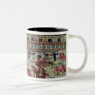 Tutankhamun on his chariot attacking Africans Two-Tone Coffee Mug