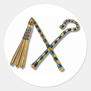 Tutankhamun’s Flail and Crook Classic Round Sticker