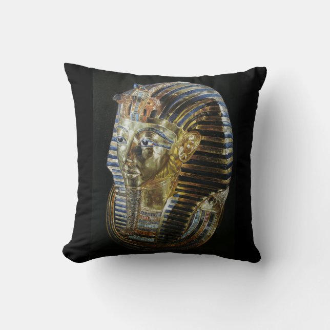 Tutankhamun’s Golden Mask Throw Pillow (Front)