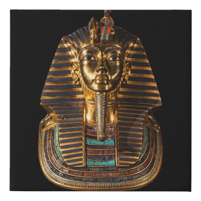 Tutankhamun The Egyptian King – Ancient Royal Maje Faux Canvas Print (Front)