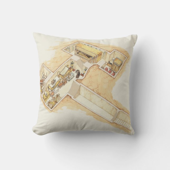 Tutankhamun's Tomb Throw Pillow (Front)