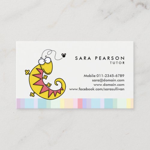 Tutor Cute Lizard Business Card