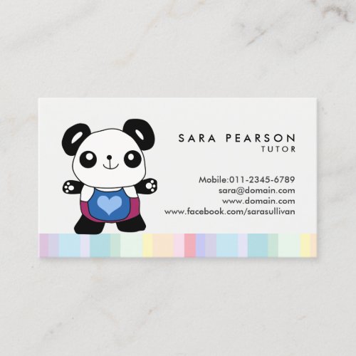 Tutor Cute Panda Business Card