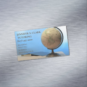 Tutor/  Educator Globe & Book Back to school Business Card Magnet