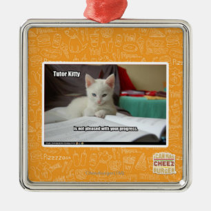 Tutor Kitty Metal Ornament