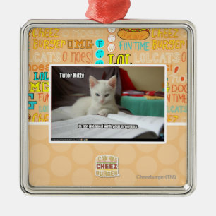 Tutor Kitty Metal Ornament