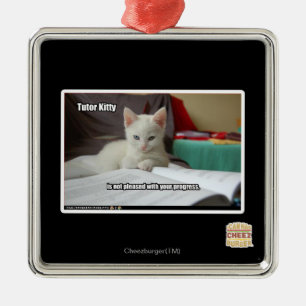 Tutor Kitty Metal Ornament