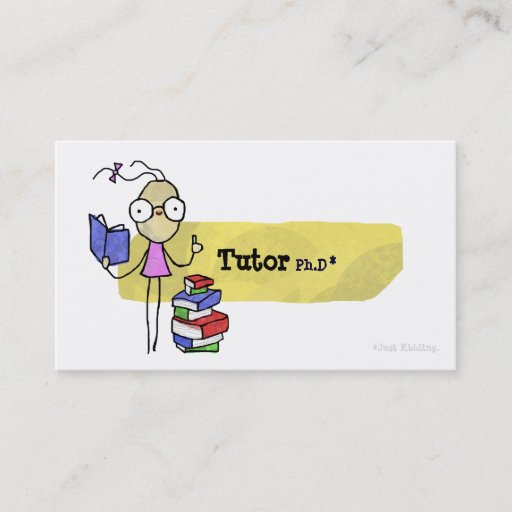 Customizable Tutor Ph.D Girl Business Card