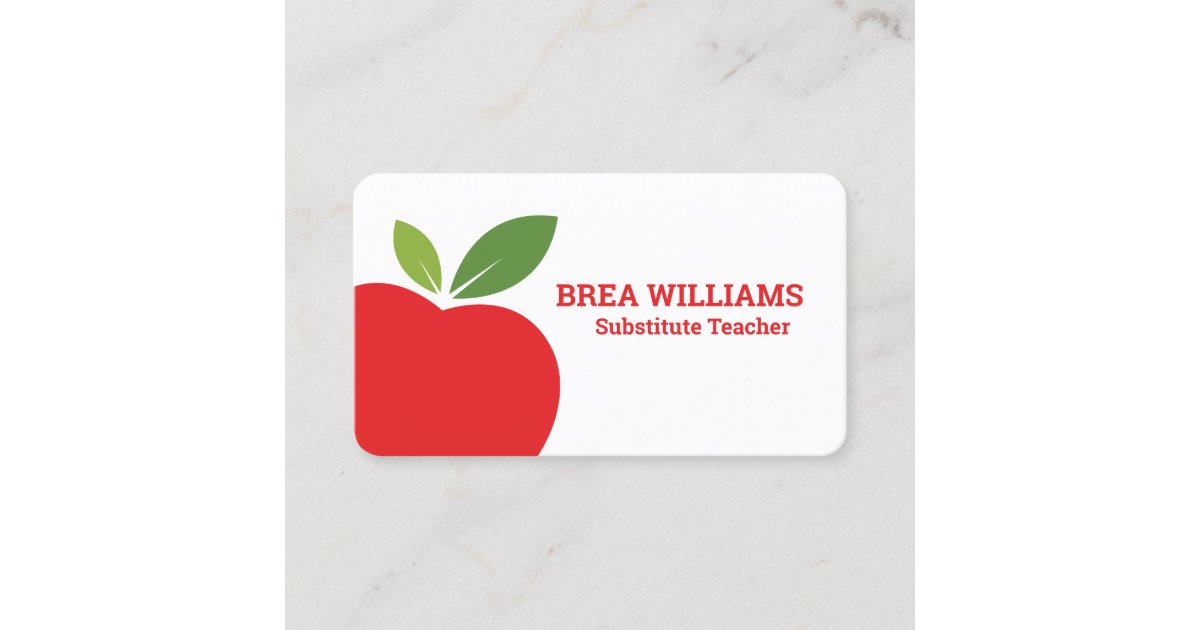 Tutor Substitute Teacher On call Business Card | Zazzle
