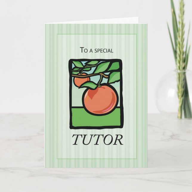 Tutor, Teacher Thank You, Apple Letterpress Thank You Card (Front)
