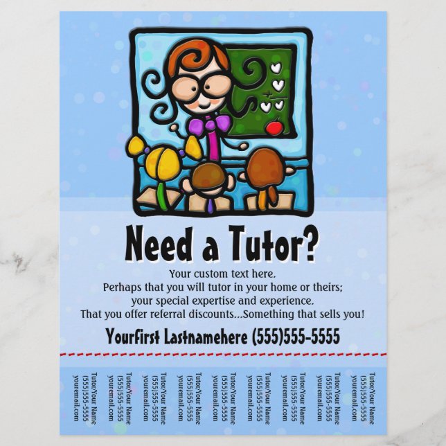 Tutor.Tutoring.Custom text/color Flyer (Front)