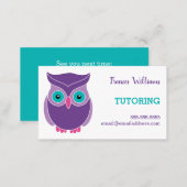Tutoring Appointment Reminder Purple Owl (Front/Back)