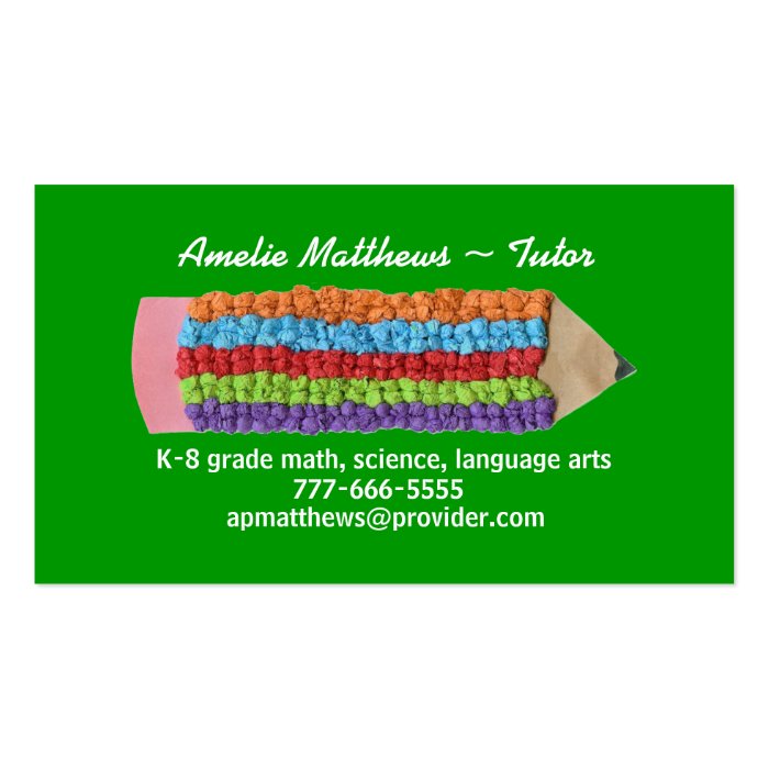 Tutoring business card