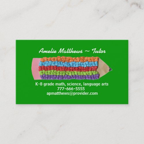 Tutoring business card