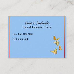 Tutoring Business Cards with Spanish Calendar