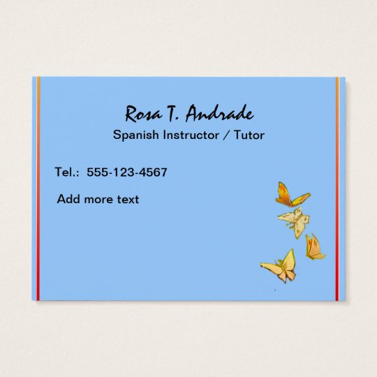 Tutoring Business Cards with Spanish Calendar