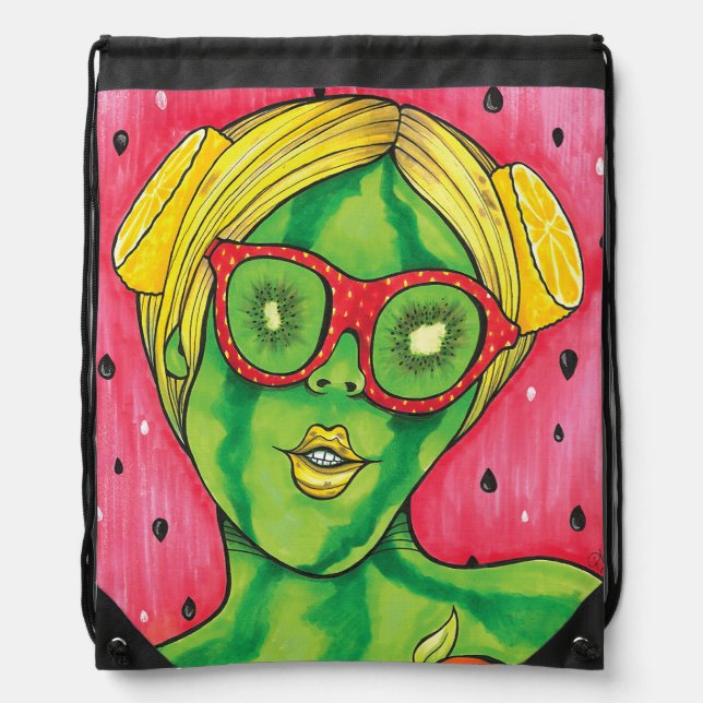 Tutti Fruiti Girl Drawstring Bag (Front)