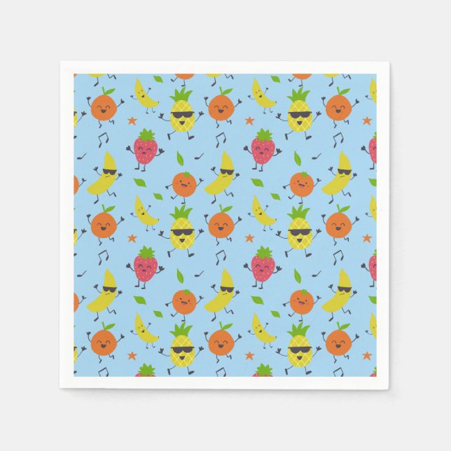 Tutti Fruitti Birthday Pattern Cute Fruits Napkins (Front)