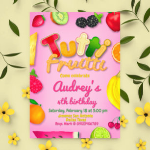 Tutti Fruitti - Fruits Birthday Party Invitation