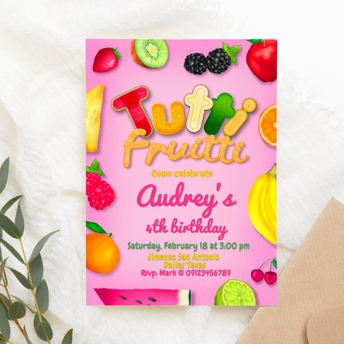 Tutti Fruitti _ Fruits Birthday Party Invitation
