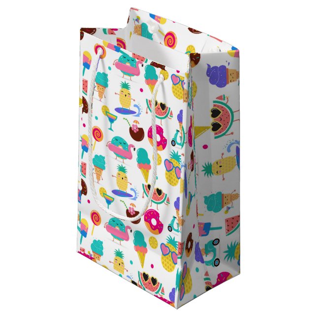 Tutti Fruitti Summer Fruit Ice Cream Treats Party Small Gift Bag (Front Angled)