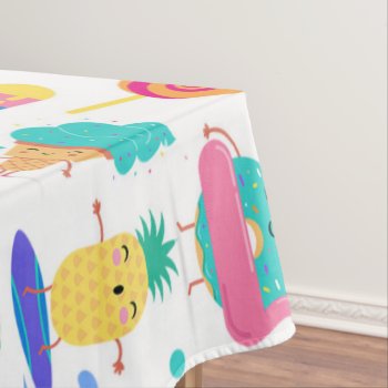 Tutti Fruitti Summer Fruit Ice Cream Treats Party Tablecloth by printabledigidesigns at Zazzle