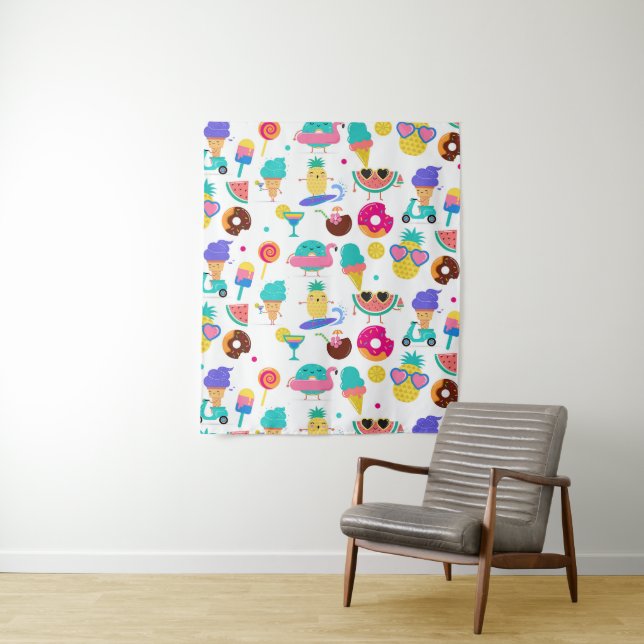 Tutti Fruitti Summer Fun Fruit Ice Cream Backdrop (In Situ)