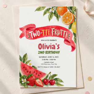 Tutti Frutti 2nd Birthday Invitation, Fruit Invitation