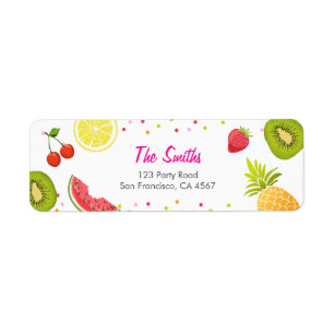 Tutti-frutti Address Label Fruit Picnic Fruity