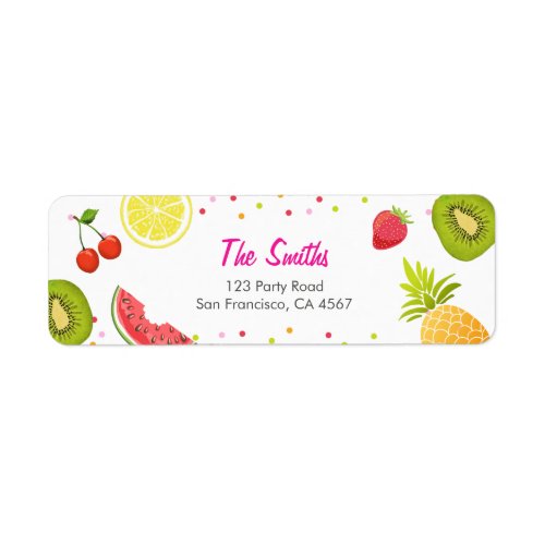 Tutti_frutti Address Label Fruit Picnic Fruity