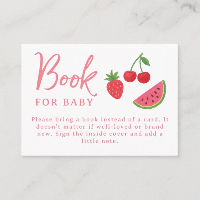 Tutti Frutti Baby Shower  Enclosure Card (Front)