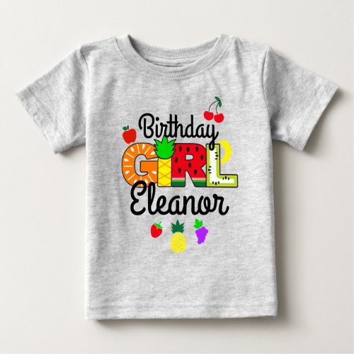 Tutti frutti Birthday Girl  Baby T_Shirt