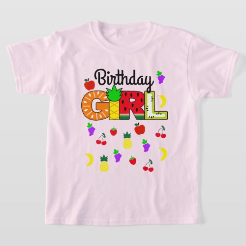 Tutti frutti Birthday Girl  T_Shirt