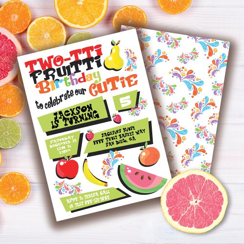 Tutti Frutti Birthday Party Invitation