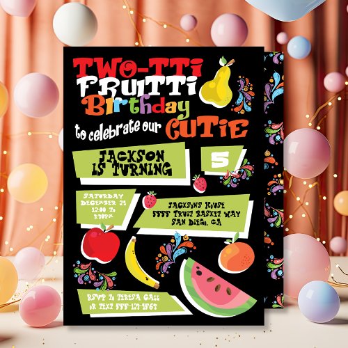 Tutti Frutti Birthday Party Invitation